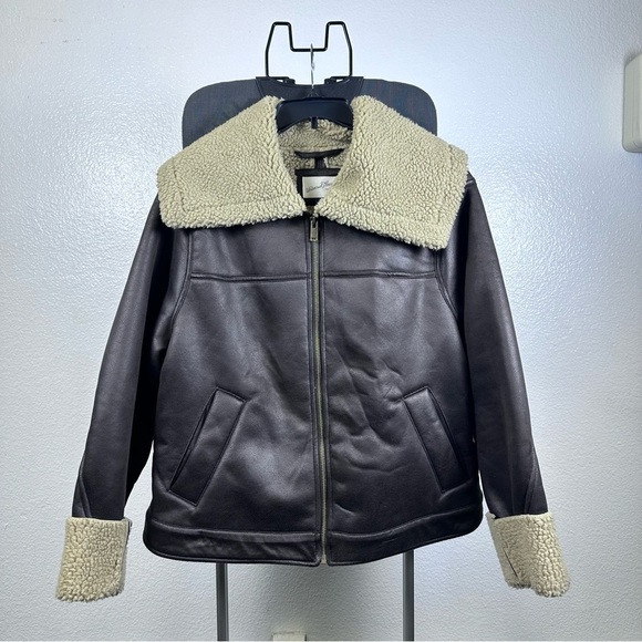 Universal Thread Jackets & Blazers - Universal Thread Sherling Lined Brown Leather Jacket Size XXL